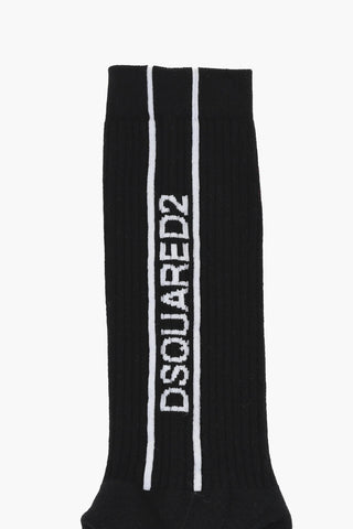 Calzini Mid-Crew a Costine con Logo a Contrasto