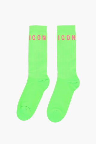 ICON Fluorescent Ribbed Mid-Crew Socks
