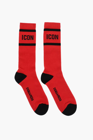 ICON Ribbed Mid-Crew Socks with Contrasting Details