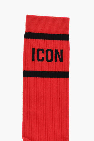 ICON Ribbed Mid-Crew Socks with Contrasting Details