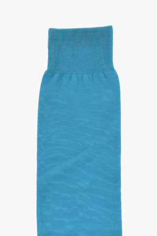 Solid Color Long Socks with Contrasting Logo