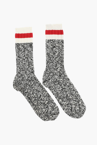 Melange Mid-Crew Socks with Contrasting Detail