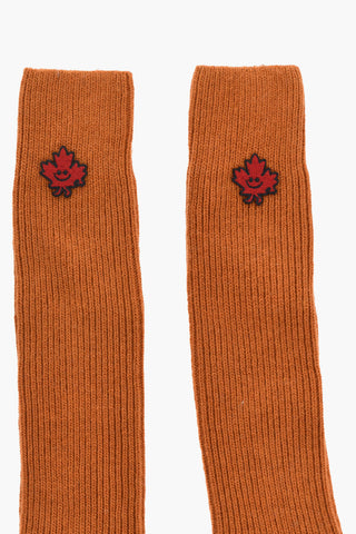 Solid Color Wool Blend Long Socks