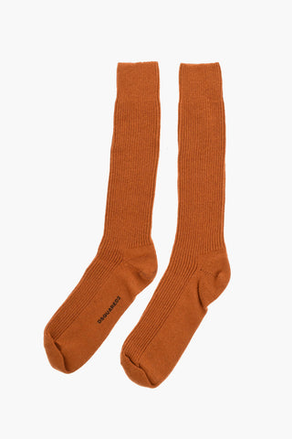 Solid Color Wool Blend Long Socks