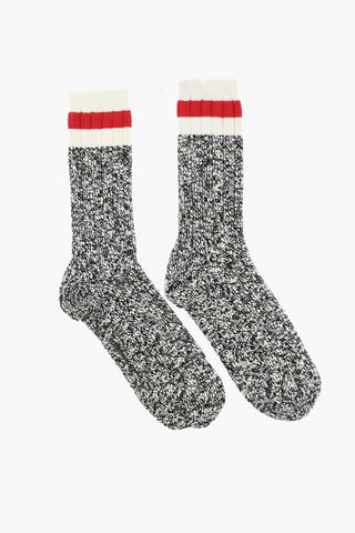 Two-Tone Mid-Crew Socks with Contrast Detail