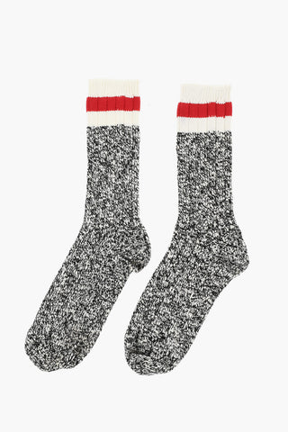 Two-Tone Mid-Crew Socks with Contrast Detail