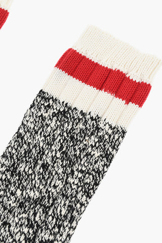 Two-Tone Mid-Crew Socks with Contrast Detail