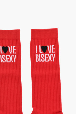 Mid-Crew-Socken I LOVE BISEXY Einfarbig Gerippt
