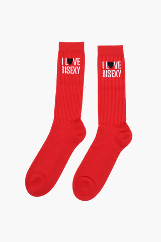 Mid-Crew-Socken I LOVE BISEXY Einfarbig Gerippt