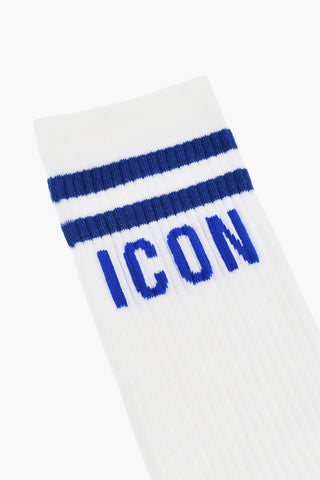 ICON Ribbed Mid-Crew Socks with Contrasting Details