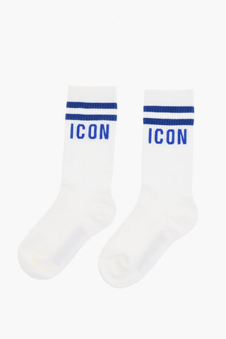 ICON Ribbed Mid-Crew Socks with Contrasting Details