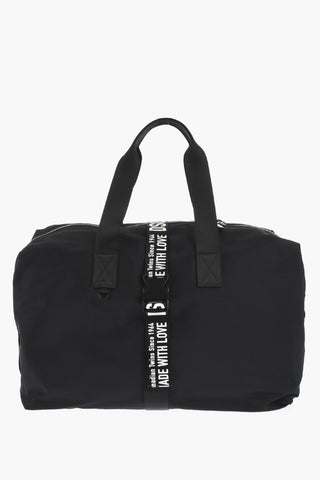 Solid Color Cordura Fabric MADE WITH LOVE Duffle Bag with Logoed Band