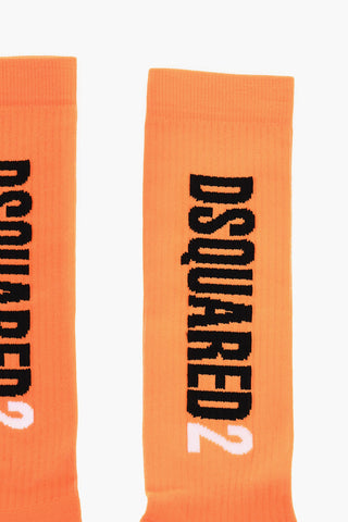 Stretch Nylon Long Socks with Contrasting Details