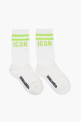 ICON Ribbed Mid-Crew Socks with Contrasting Details