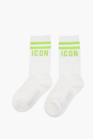 ICON Ribbed Mid-Crew Socks with Contrasting Details