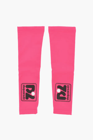 Manicotti in Tinta Unita con Logo Stampato