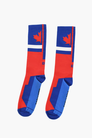 Two-Tone Stretch Nylon Mid-Crew Socks