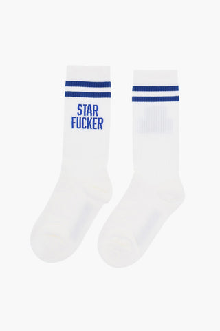 Ribbed STAR FUCKER Mid-Crew Socks with Contrasting Details