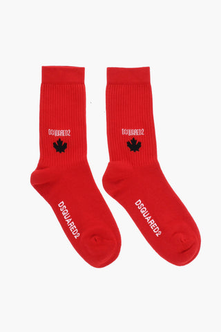 Solid Color Ribbed Mid-Crew Socks
