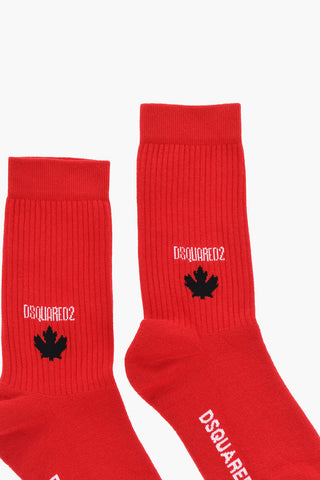 Solid Color Ribbed Mid-Crew Socks