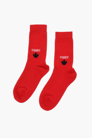 Solid Color Ribbed Mid-Crew Socks