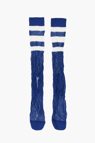 Two-Tone Ribbed Socks with Cut-Out Detail