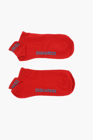Solid Color No Show Socks with Contrasting Logo