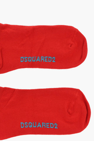 Solid Color No Show Socks with Contrasting Logo