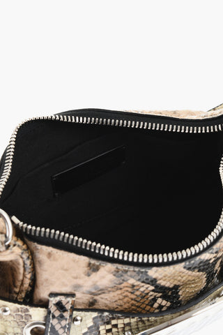 Borsa a Spalla in Pelle Effetto Pitone con Borchie e Logo Gothic Dsquared