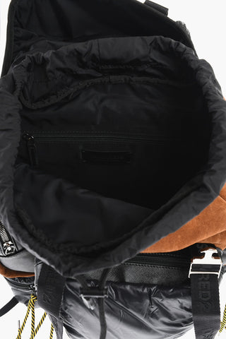 Multitaschen-Rucksack HIRAKU aus Veloursleder und Stoff