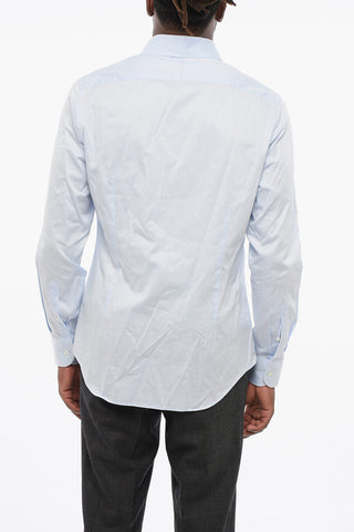 Poplin Cotton Shirt with Spread Collar
