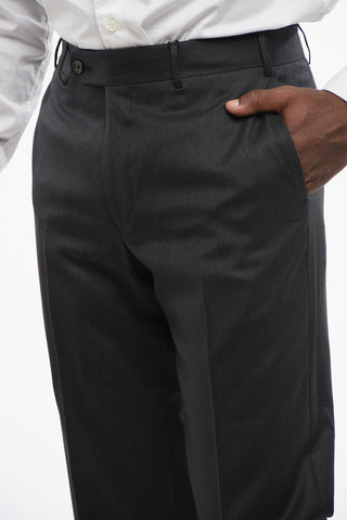 CC COLLECTION Pantaloni in Lana Vergine con Chiusura a Scomparsa