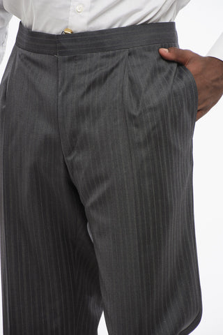 Virgin Wool Trousers MANTUA with Pinstripe Pattern