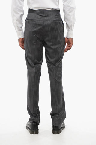 Pantaloni in Lana Vergine MANTUA con Motivo Gessato