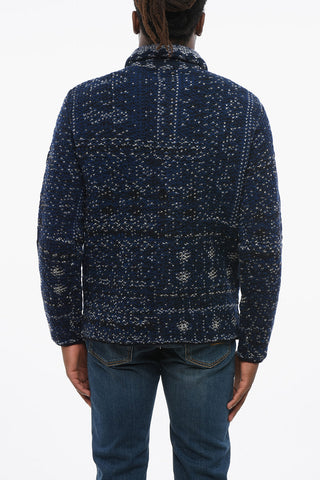 Cardigan in Lana Vergine ETNIC con Tasche a Toppa