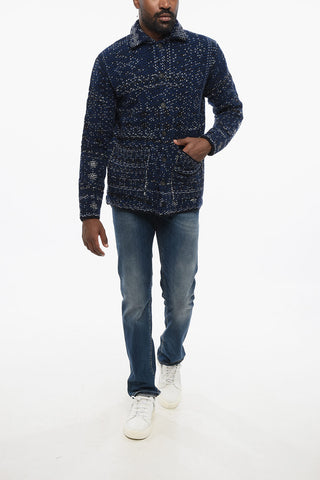 Cardigan in Lana Vergine ETNIC con Tasche a Toppa