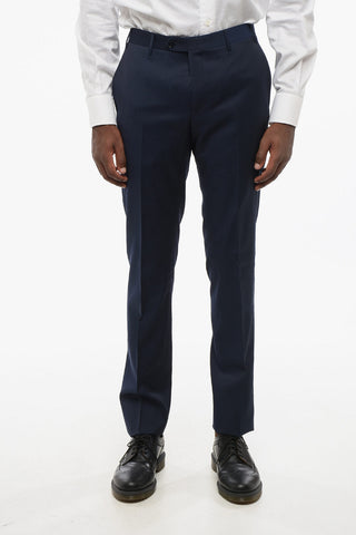 CODE 4-Taschen-Hose aus Schurwolle mit verdecktem Verschluss