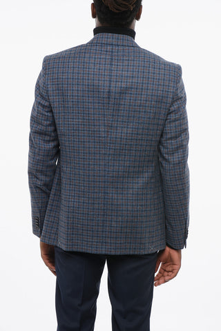 CC COLLECTION Einreihiger Blazer RIGHT aus Wollmischung mit Karo-Muster