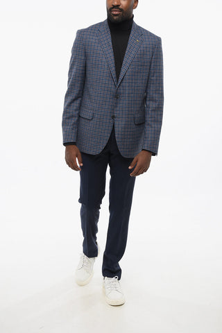CC COLLECTION Einreihiger Blazer RIGHT aus Wollmischung mit Karo-Muster