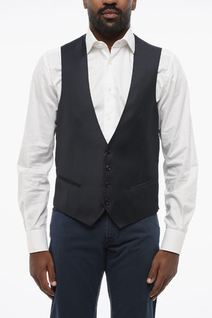 Virgin Wool ACADEMY Waistcoat with Jetted Pockets