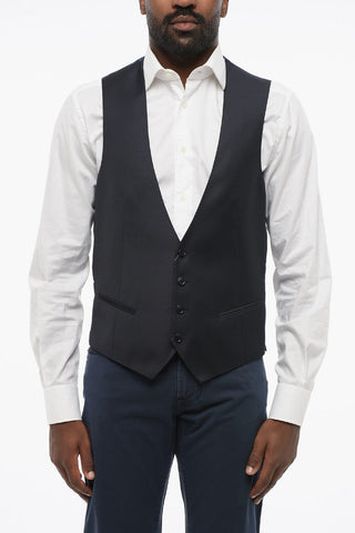 Virgin Wool ACADEMY Waistcoat with Jetted Pockets