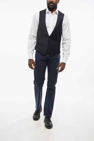 Virgin Wool ACADEMY Waistcoat with Jetted Pockets