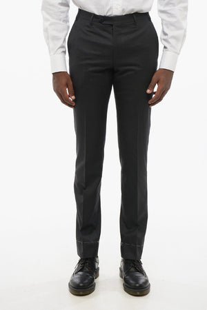 Virgin Wool Trousers ACADEMY with Hidden Closure