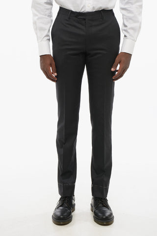 Virgin Wool Trousers ACADEMY with Hidden Closure
