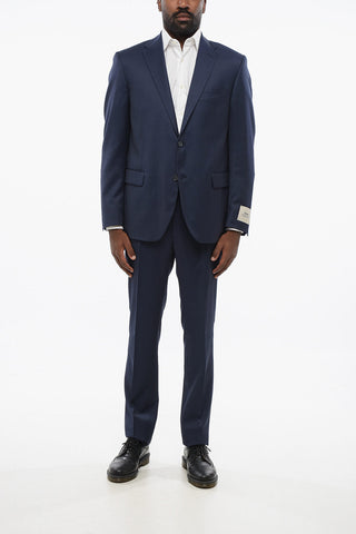 Virgin Wool Center Vent Notch Lapel 2-Button Suit