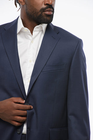 Virgin Wool Center Vent Notch Lapel 2-Button Suit