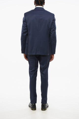 Virgin Wool Center Vent Notch Lapel 2-Button Suit