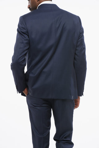 Virgin Wool Center Vent Notch Lapel 2-Button Suit