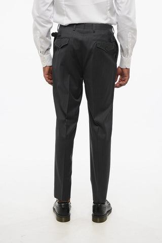 Pantaloni ad 1 Pince in Lana Vergine