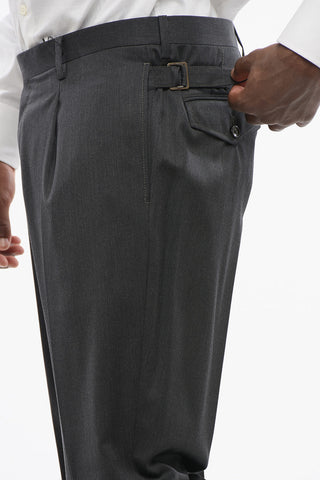 Pantaloni ad 1 Pince in Lana Vergine